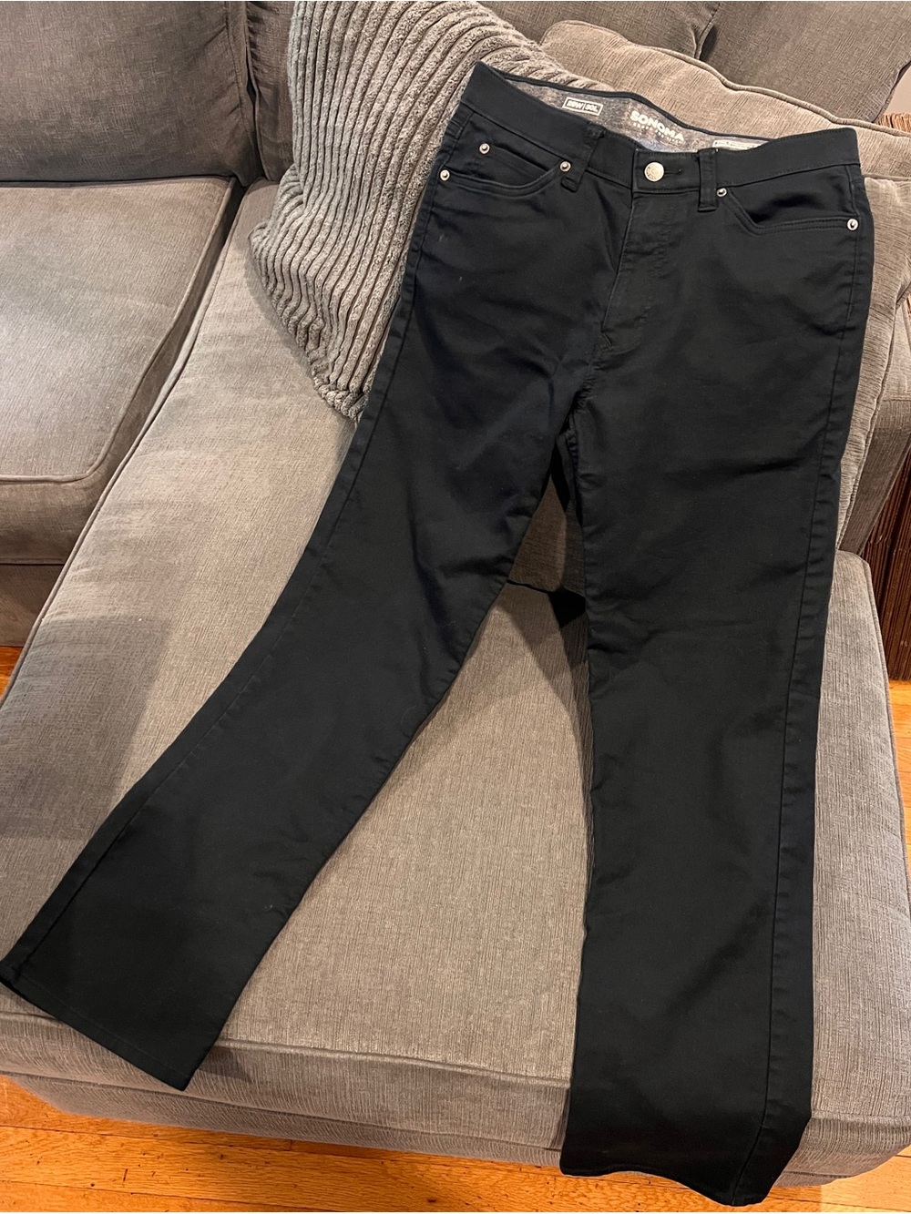 Sonoma Black Mid-Rise Straight-Leg Pants
